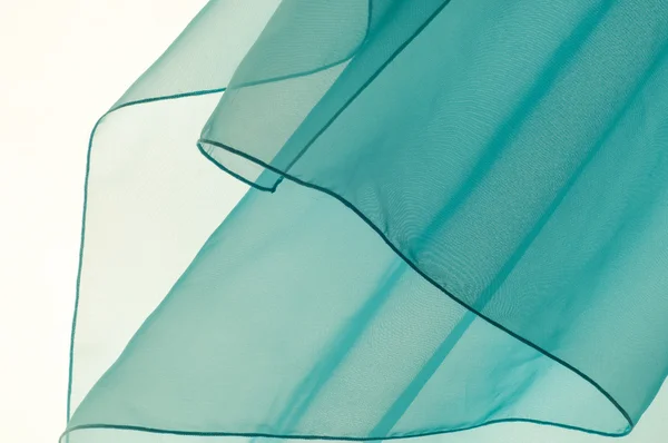 Blue Transparent Fabric Texture Photographed Studio — Stock Photo, Image