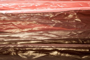 Pembe kahverengi şeffaf kumaş. doku. bornoz.