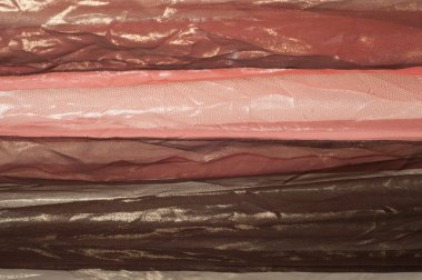 Pembe kahverengi şeffaf kumaş. doku. bornoz. Stüdyo fotoğrafı