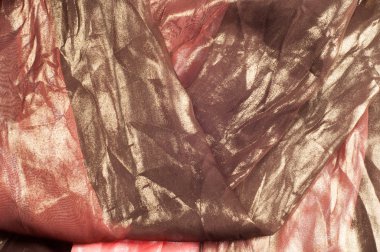 Pembe kahverengi şeffaf kumaş. doku. bornoz. Stüdyo fotoğrafı