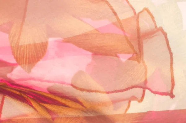 Flores incrustadas de tecido rosa. textura — Fotografia de Stock