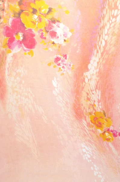 Rózsaszín szövet berakással díszített virágok. textúra — Stock Fotó