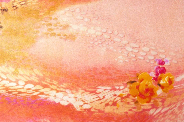 Fleurs Incrustées Tissu Rose Texture Photographié Studio — Photo
