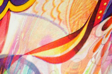 Sarı, mavi, Mavi desenli kumaş renkleri soyutlama,