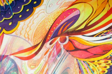 Kumaş renkleri soyutlama, sarı, mavi, mavi, kırmızı çizgiler bir deseni ile. Fotoğraf stüdyosu