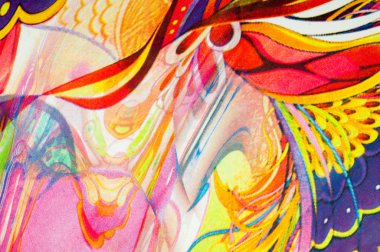 Sarı, mavi, Mavi desenli kumaş renkleri soyutlama,