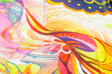 Kumaş renkleri soyutlama, sarı, mavi, mavi, kırmızı çizgiler bir deseni ile. Fotoğraf stüdyosu