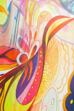 Kumaş renkleri soyutlama, sarı, mavi, mavi, kırmızı çizgiler bir deseni ile. Fotoğraf stüdyosu