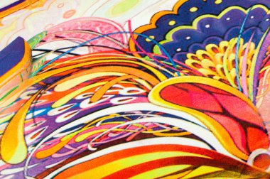 Sarı, mavi, Mavi desenli kumaş renkleri soyutlama,