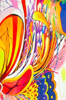 Sarı, mavi, Mavi desenli kumaş renkleri soyutlama,