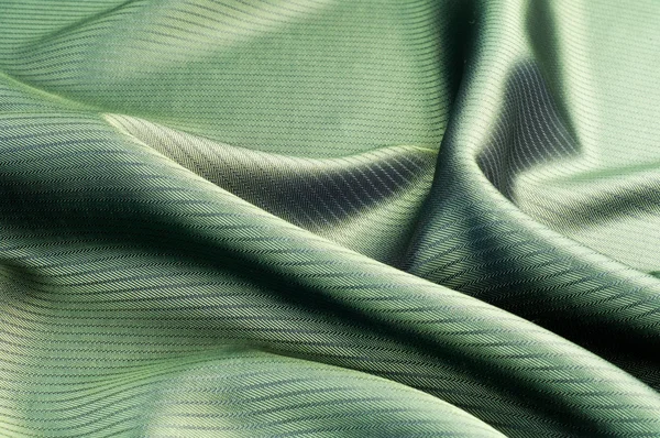 Green striped fabric. texture — Stock Photo, Image