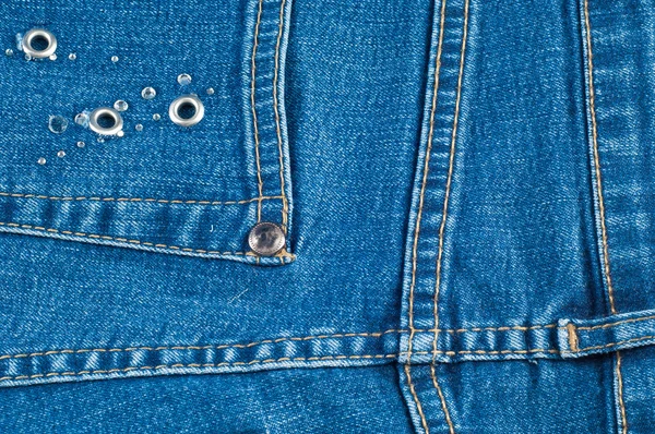 Tecido, têxtil, tecido, tecido, material, textura. tecido de jeans azul — Fotografia de Stock