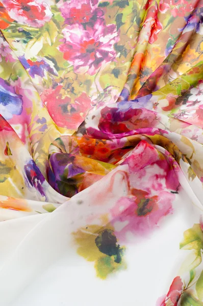 Silk Fabric Texture Flowers Photography Studio — Stock Photo, Image