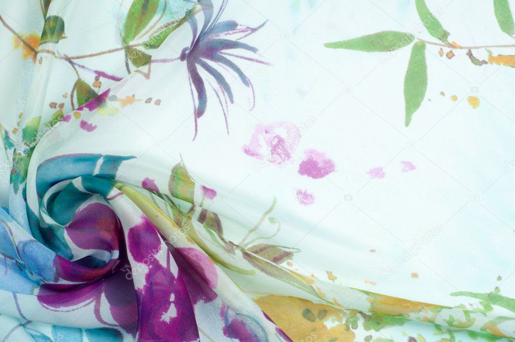 Silk fabric texture. flowers    Photography Studio