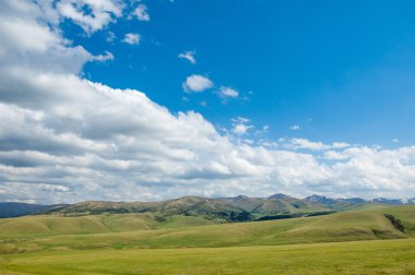 dağ, dağ, tepe. Kazakistan. Tien Shan. Takma Yaylası