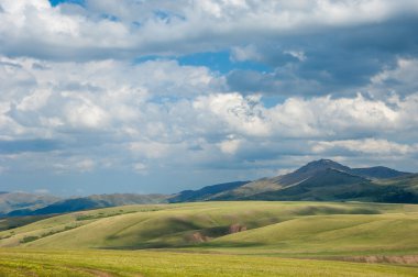 dağ, dağ, tepe. Kazakistan. Tien Shan. Takma Yaylası
