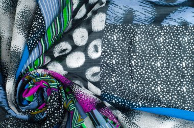 Kumaş ipek dokulu ve geometrik şekiller