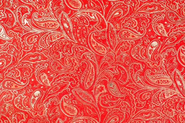 Skin texture red with gold pattern — Stock Photo, Image