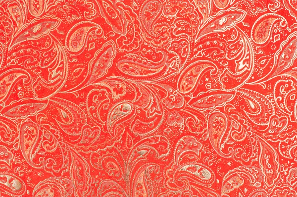 Skin texture red with gold pattern — Stock Photo, Image