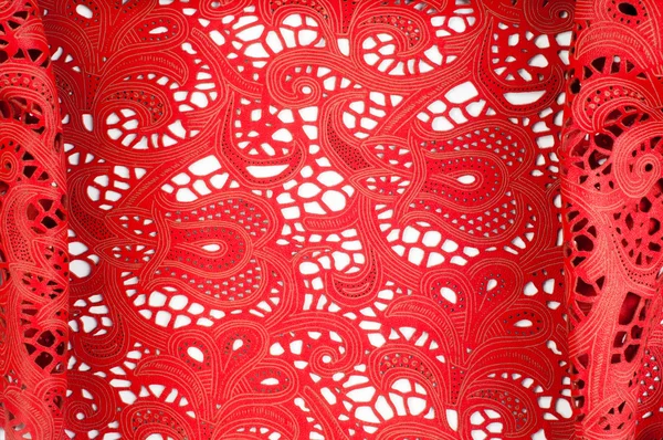 The skin texture with a broken red lace pattern — Stock Photo, Image