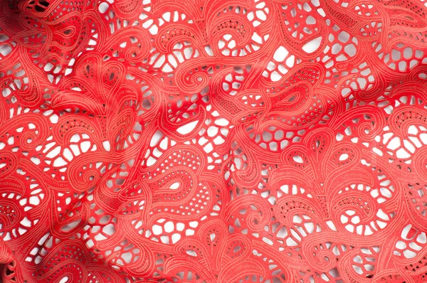 The skin texture with a broken red lace pattern — Stock Photo, Image