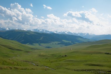 dağ, dağ, tepe. Kazakistan. Tien Shan. Takma Yaylası