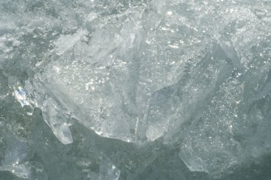 doku. buz. Donmuş buz Nehri üzerinde.