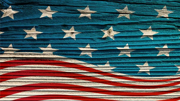 A textura da madeira velha (placa) .Bandeira de Estados Unidos — Fotografia de Stock