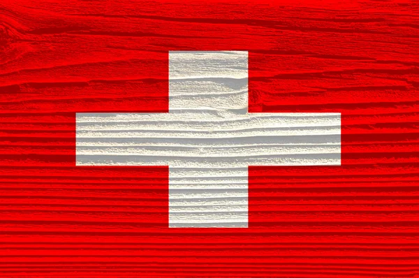 La textura de la madera vieja (tablero) .flag de Switzerland —  Fotos de Stock