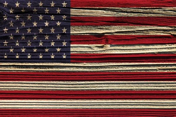 A textura da madeira velha (placa) .Bandeira de Estados Unidos — Fotografia de Stock