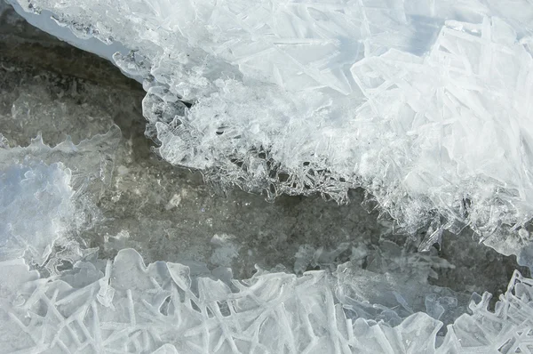 Textur Eis Gefrorenes Eis Auf Dem Fluss — Stockfoto