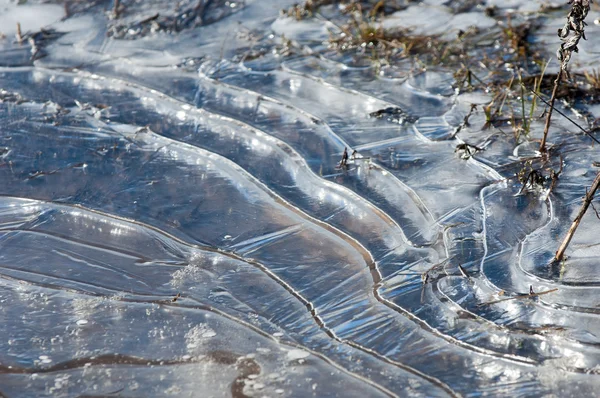 Texture.  Frozen puddle — Stock Photo, Image