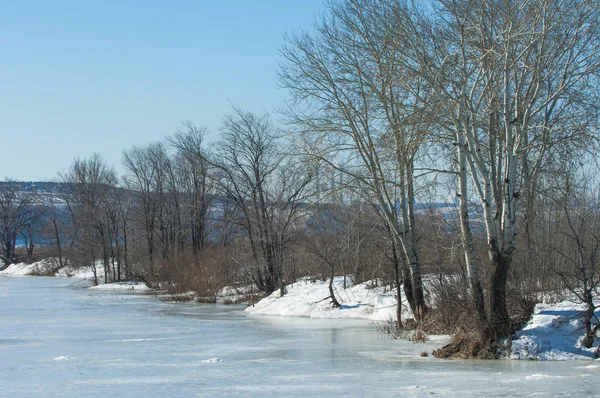 Lac Gelé Printemps Glace Printemps — Photo