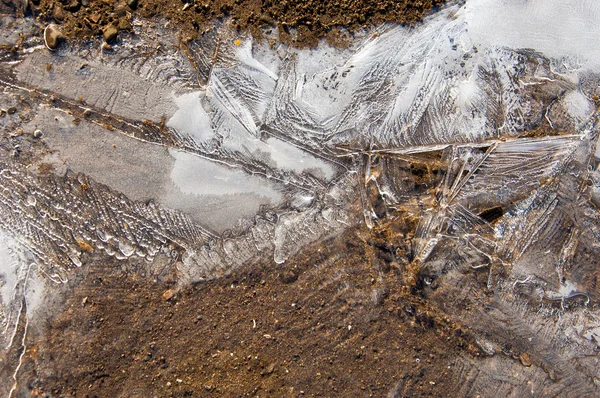 Textura Hielo Hielo Congelado Río — Foto de Stock