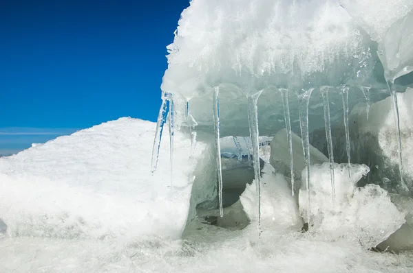 Textura Hielo Hielo Congelado Río — Foto de Stock