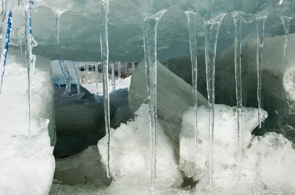 Texture Glace Glace Gelée Sur Rivière — Photo