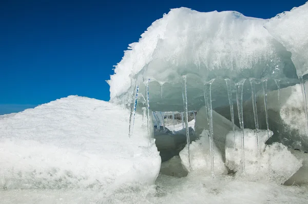 Texture Ice Frozen Ice River — Stock Photo, Image