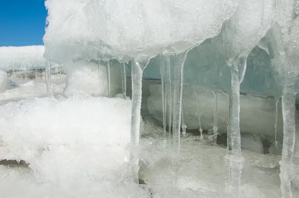 Texture Glace Glace Gelée Sur Rivière — Photo