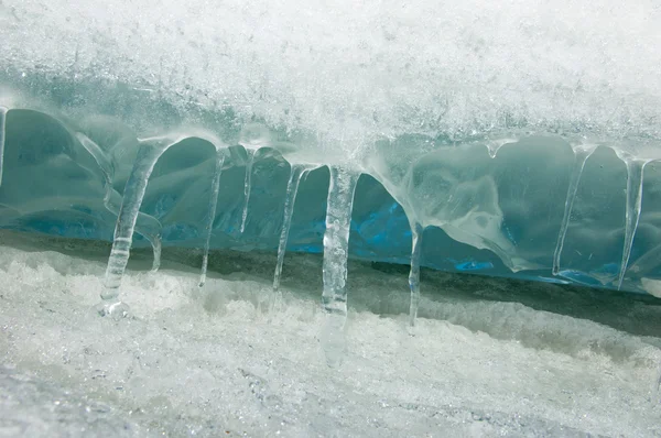 Consistenza Ghiaccio Ghiaccio Congelato Sul Fiume — Foto Stock