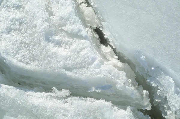 Textur Eis Gefrorenes Eis Auf Dem Fluss — Stockfoto
