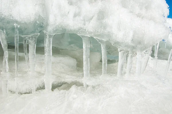 Textura Hielo Hielo Congelado Río — Foto de Stock