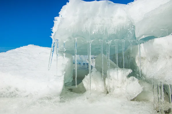 Tekstura Lód Lód Mrożone Rzece — Zdjęcie stockowe