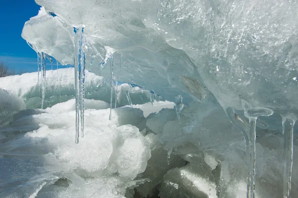 Texture Glace Glace Gelée Sur Rivière — Photo