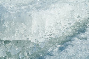 doku. buz. Donmuş buz Nehri üzerinde.