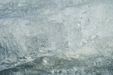 doku. buz. Donmuş buz Nehri üzerinde.