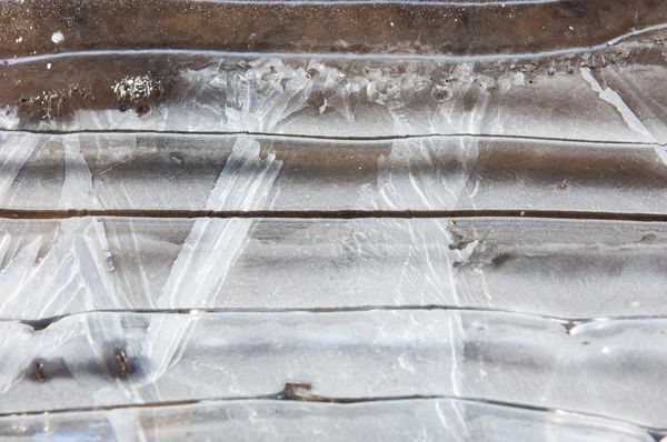 Doku Donmuş Birikintisi Bahar Buz Kalıpları — Stok fotoğraf