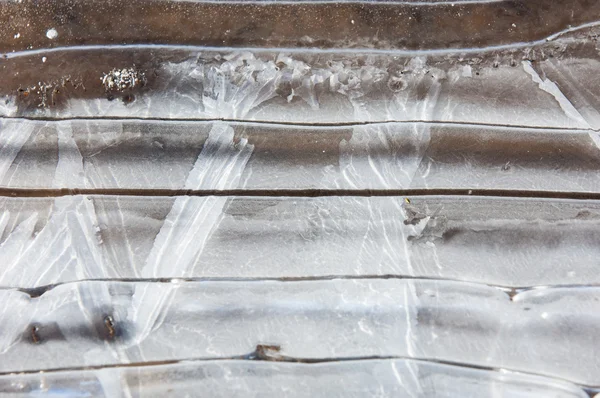 Textur Gefrorene Pfütze Frühling Eismuster — Stockfoto