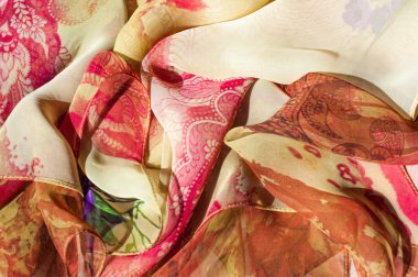 Kumaş ipek doku, renk, soyutlama. iyi, güçlü, yumuşak, parlak elyaf koza yapımında silkworms tarafından üretilen ve iplik ve kumaş yapmak için toplanan.