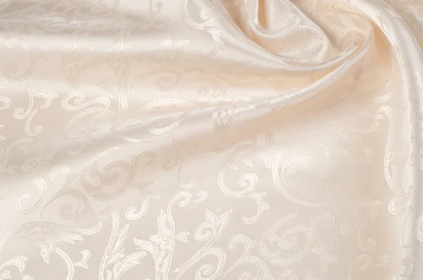Fabric Silk Texture Cream Cream Colored Cream Coloured Pale Beige — Stock Photo, Image