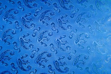 İpek kumaş dokusu. Koyu mavi. Cuc bir resimle